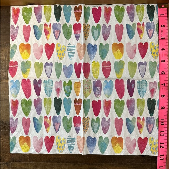 Valentines Day Love Heart Topiary Paper Napkins - Picture 3 of 3